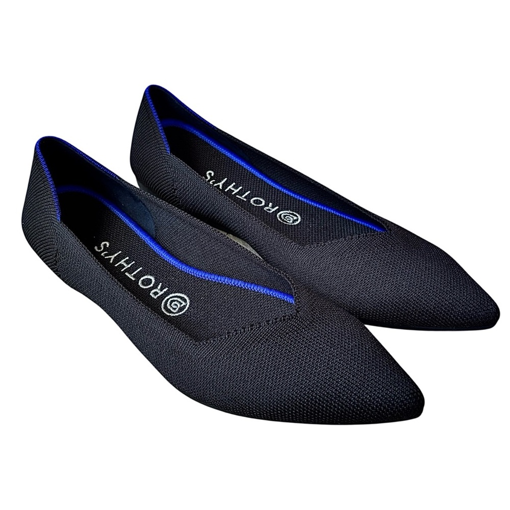 ROTHY’S “The Point” Black Woven Flats